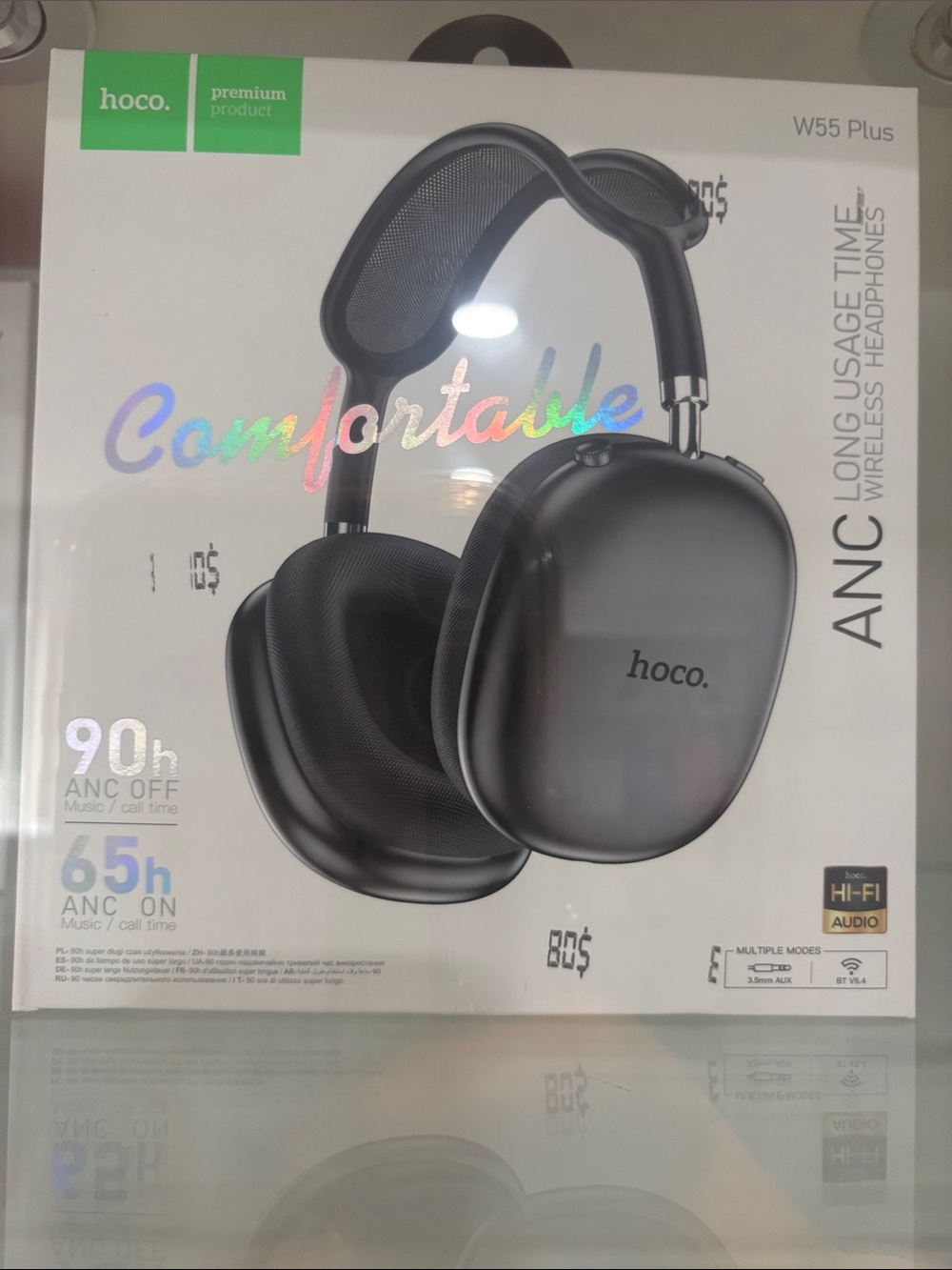 W55 Plus Black Wireless ANC Headphones
